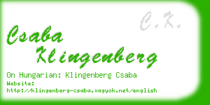csaba klingenberg business card